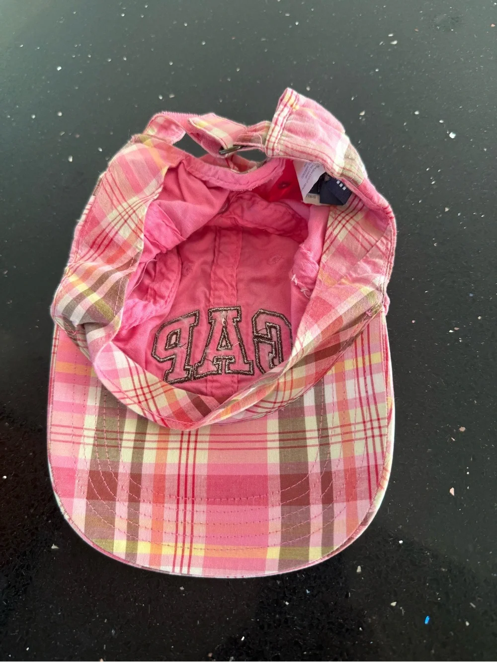 GAP Pink Plaid Kids Baseball Hat